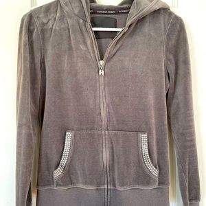 Victoria’s Secret grey velour zip up sweatshirt